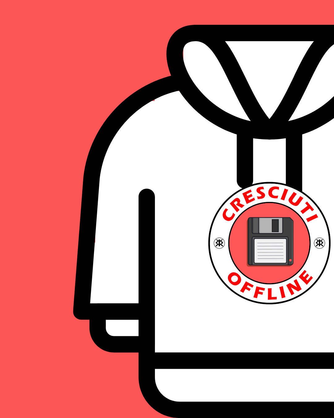 CRESCIUTI OFFLINE - FELPA CON CAPPUCCIO CRESCIUTI OFFLINE FLOPPY
